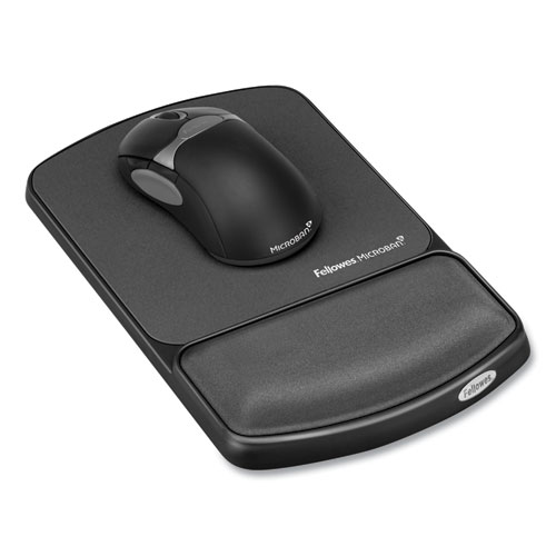 Mouse Pad with Wrist Support with Microban Protection, 6.75 x 10.12, Graphite