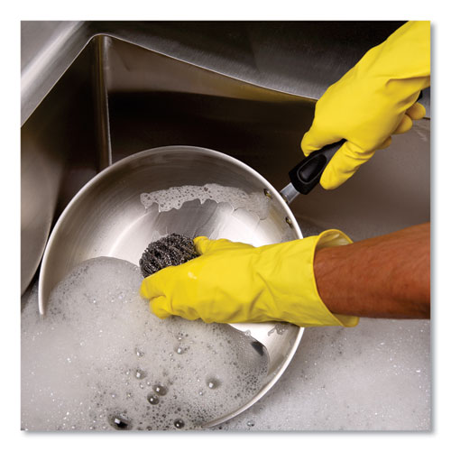 Image of Stainless Steel Scrubber, Large Size, 2.5 x 2.75, Steel Gray, 12/Carton