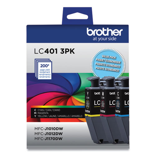 LC4013PKS Ink, 200 Page-Yield, Cyan/Magenta/Yellow, 3/Pack