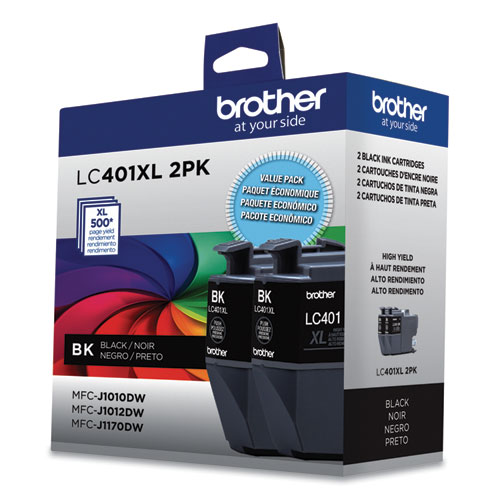 LC401XL2PKS High-Yield Ink, 500 Page-Yield, Black, 2/Pack