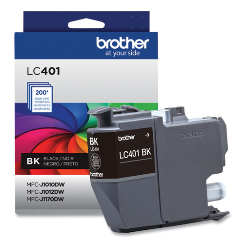 Image of Brother Lc401Bks Ink, 200 Page-Yield, Black