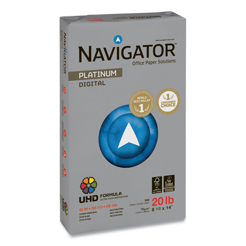 Navigator® Platinum Paper, 99 Bright, 20 Lb Bond Weight, 8.5 X 14, White, 500 Sheets/Ream, 10 Reams/Carton