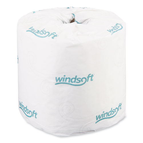Windsoft® Bath Tissue, Septic Safe, Individually Wrapped Rolls, 2-Ply, White, 400 Sheets/Roll, 24 Rolls/Carton