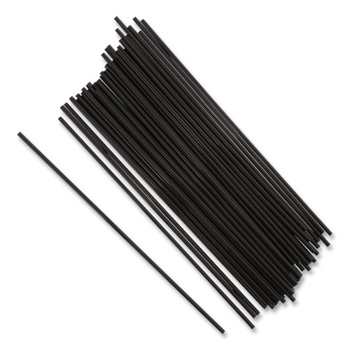 Sip Straws, 7.5", Plastic, Black, 10,000/Carton
