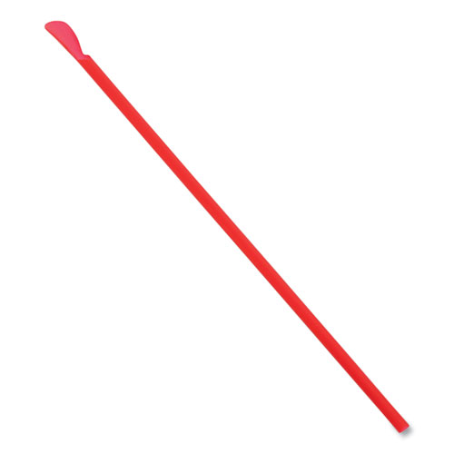 Jumbo Spoon Straw, 10.25", Plastic, Red, 300/Pack, 18 Packs/Carton