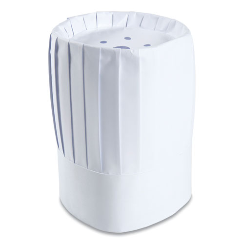 Pleated Chef's Hats, Paper, Adjustable, 10" Tall, One Size, White, 24/Carton