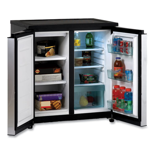 Image of Avanti 5.5 Cf Side By Side Refrigerator/Freezer, Black/Stainless Steel