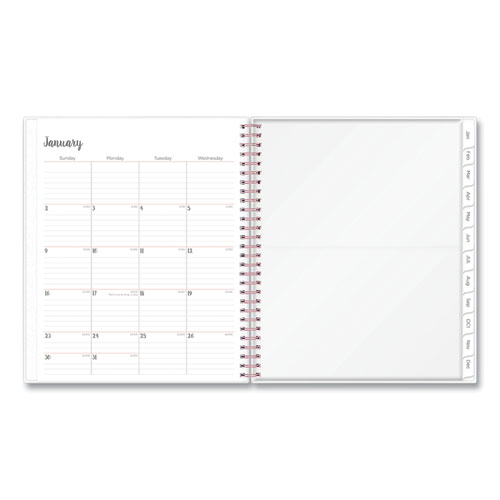 Image of Blue Sky® Joselyn Monthly Wirebound Planner, Joselyn Floral Artwork, 10 X 8, Pink/Peach/Black Cover, 12-Month (Jan To Dec): 2024