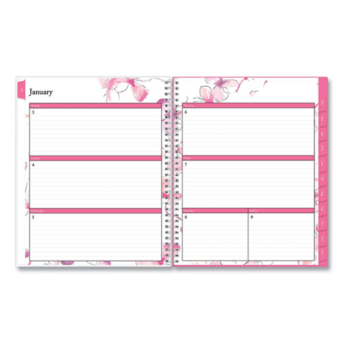 Image of Blue Sky® Breast Cancer Awareness Create-Your-Own Cover Weekly/Monthly Planner, Orchid Artwork, 11 X 8.5, 12-Month (Jan-Dec): 2024