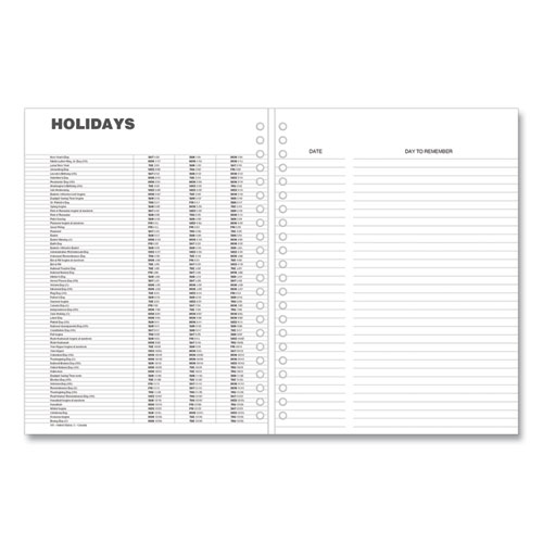 Image of Universal® Weekly Planner, 11 X 8, Black Cover, 14-Month, Dec 2023 To Jan 2025