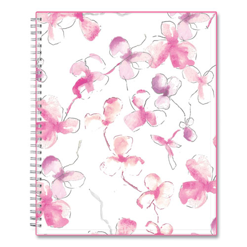 Image of Blue Sky® Breast Cancer Awareness Create-Your-Own Cover Weekly/Monthly Planner, Orchid Artwork, 11 X 8.5, 12-Month (Jan-Dec): 2024