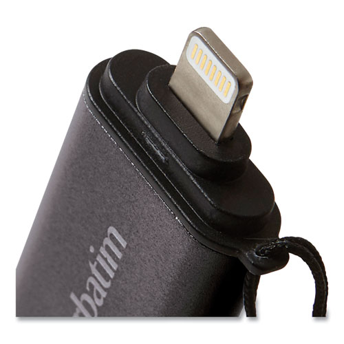 Store 'n' Go Dual USB 3.0 Flash Drive for Apple Lightning Devices, 64 GB, Graphite