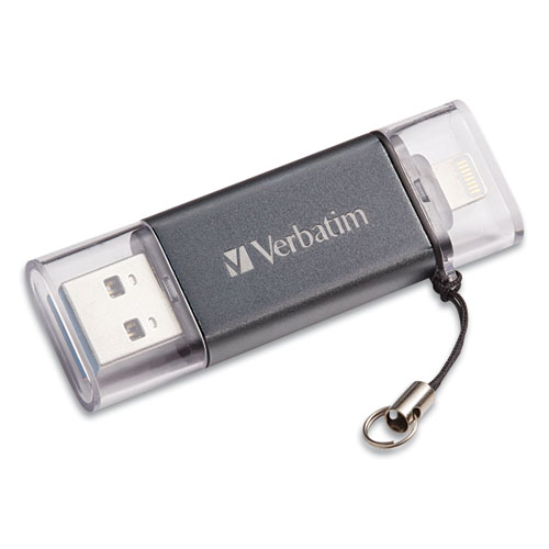 Verbatim® Store 'N' Go Dual Usb 3.0 Flash Drive For Apple Lightning Devices, 32 Gb, Graphite