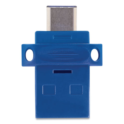 Image of Verbatim® Store 'N' Go Dual Usb 3.0 Flash Drive For Usb-C Devices, 64 Gb, Blue