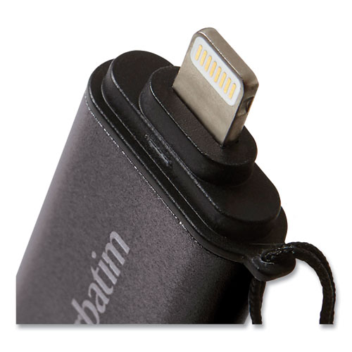 Store 'n' Go Dual USB 3.0 Flash Drive for Apple Lightning Devices, 32 GB, Graphite