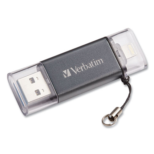 Verbatim® Store 'N' Go Dual Usb 3.0 Flash Drive For Apple Lightning Devices, 64 Gb, Graphite
