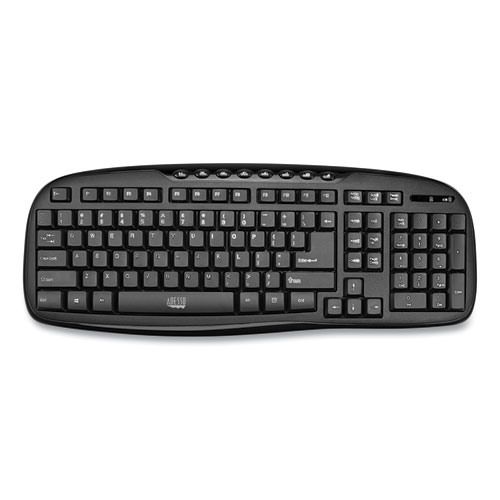 Image of Adesso Wkb1330Cb Wireless Desktop Keyboard And Mouse Combo, 2.4 Ghz Frequency/30 Ft Wireless Range, Black