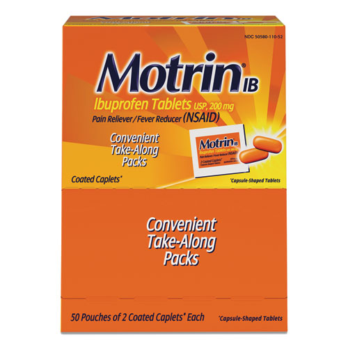Motrin® Ib Ibuprofen Tablets, Two-Pack, 50 Packs/Box