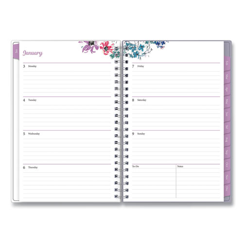 Image of Blue Sky® Laila Create-Your-Own Cover Weekly/Monthly Planner, Wildflower Artwork, 8 X 5, Purple/Blue/Pink, 12-Month (Jan-Dec): 2024