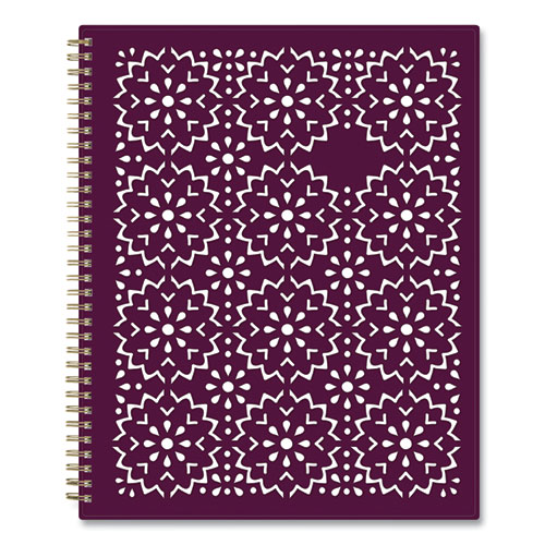 Image of Blue Sky® Gili Weekly/Monthly Planner, Gili Jewel Tone Artwork, 11 X 8.5, Plum Cover, 12-Month (Jan To Dec): 2024