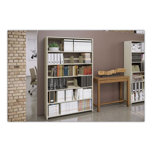 Snap-Together Six-Shelf Closed Add-On, Steel, 48w x 12d x 76h, Sand