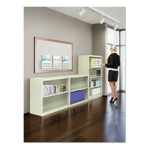 Image of Tennsco Metal Bookcase, Six-Shelf, 34.5W X 13.5H X 78H, Putty