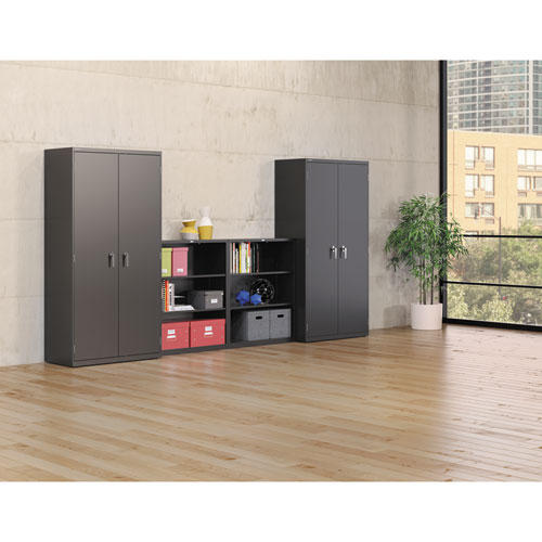 Assembled Storage Cabinet, 36w x 18.13d x 71.75h, Charcoal