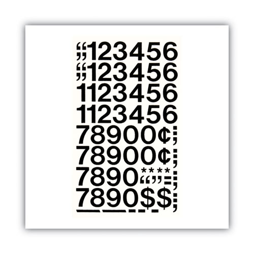 Image of Chartpak® Press-On Vinyl Numbers, Self Adhesive, Black, 1"H, 44/Pack