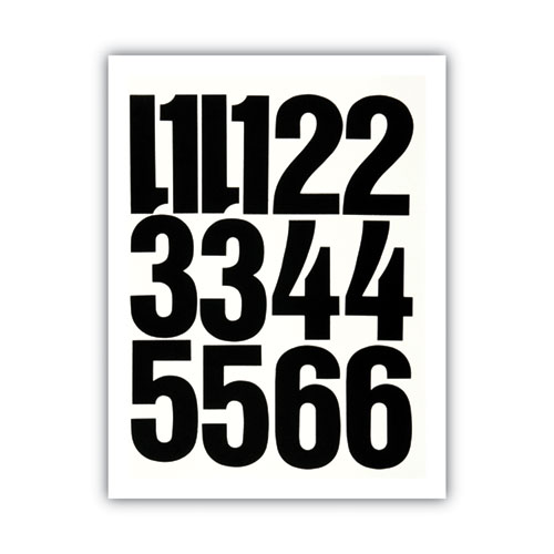 Image of Press-On Vinyl Numbers, Self Adhesive, Black, 4"h, 23/Pack