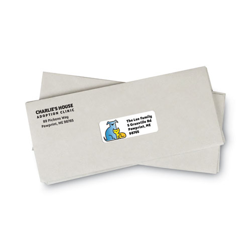 Image of Maco® White Laser/Inkjet Shipping Address Labels, Inkjet/Laser Printers, 1 X 2.63, White, 30 Labels/Sheet, 100 Sheets/Box