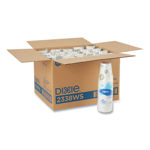 Dixie® Pathways Paper Hot Cups, 8 Oz, 25/Bag, 20 Bags/Carton