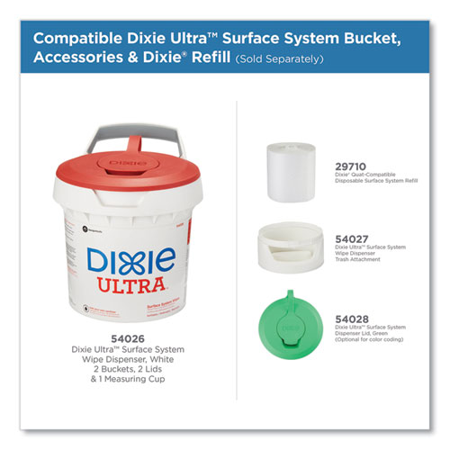 Image of Dixie® Foodservice Surface System Quat-Compatible Disposable Wipe Refill, 1-Ply, 8.1 X 12, White, 135 Sheets/Roll, 6 Rolls/Carton