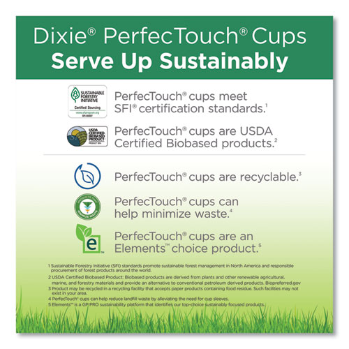 Image of Dixie® Perfectouch Paper Hot Cups, 12 Oz, Coffee Haze Design, Individually Wrapped, 1,000/Carton