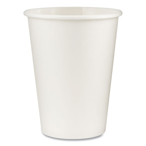 Image of Paper Hot Cups, 12 oz, White, 50/Sleeve, 20 Sleeves/Carton