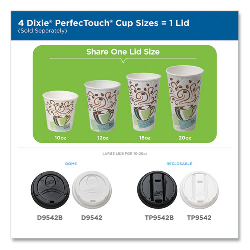 Image of Dixie® Perfectouch Paper Hot Cups, 12 Oz, Coffee Haze Design, 50/Pack