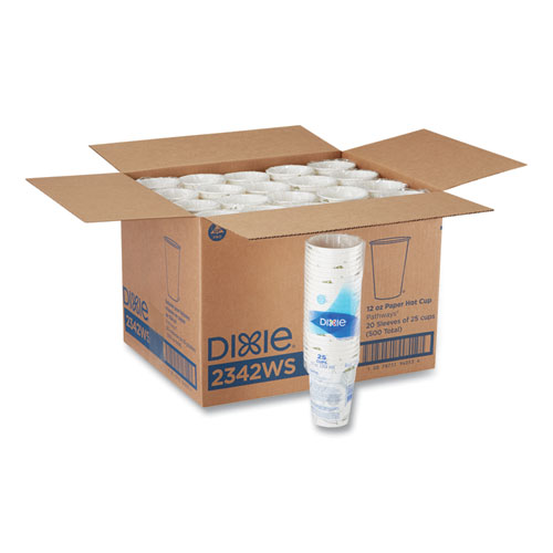 Dixie® Pathways Paper Hot Cups, 12 oz, 25/Bag, 20 Bags/Carton