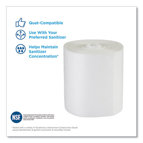 Image of Dixie® Foodservice Surface System Quat-Compatible Disposable Wipe Refill, 1-Ply, 8.1 X 12, White, 135 Sheets/Roll, 6 Rolls/Carton