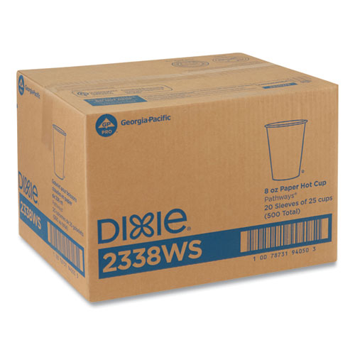Image of Dixie® Pathways Paper Hot Cups, 8 Oz, 25/Bag, 20 Bags/Carton