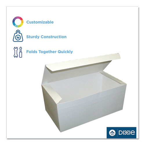 Image of Dixie® Tuck-Top One-Piece Paperboard Take-Out Box, 9 X 5 X 3, White, Paper, 250/Carton