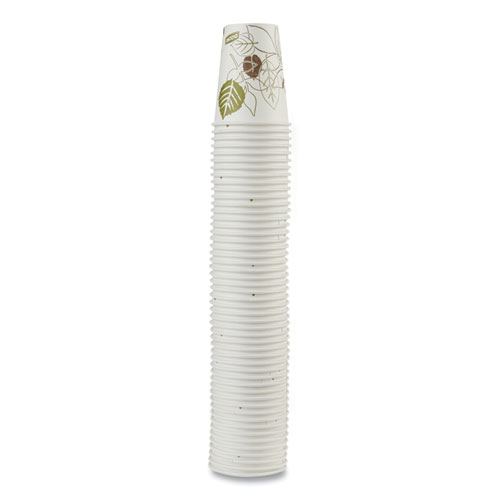 Image of Pathways Paper Hot Cups, 8 oz, White/Green, 50/Pack