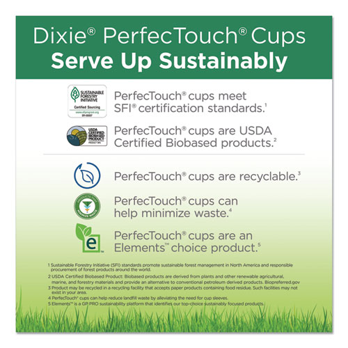 Image of Dixie® Perfectouch Paper Hot Cups, 10 Oz, Coffee Haze Design, 25/Pack