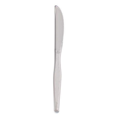 Image of Dixie® Heavyweight Polystyrene Cutlery, Knives, Clear, 1,000/Carton