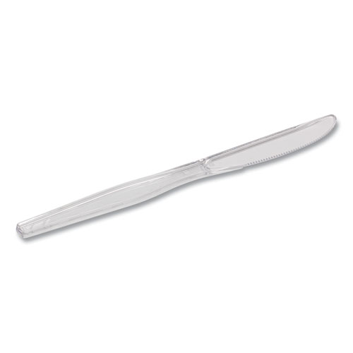 Image of Dixie® Heavyweight Polystyrene Cutlery, Knives, Clear, 1,000/Carton