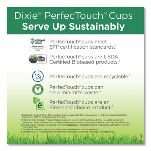 Image of Dixie® Perfectouch Paper Hot Cups, 12 Oz, Coffee Haze Design, 50/Sleeve, 20 Sleeves/Carton