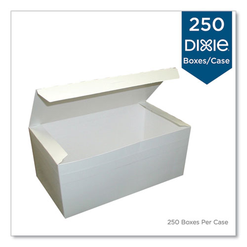 Image of Dixie® Tuck-Top One-Piece Paperboard Take-Out Box, 9 X 5 X 3, White, Paper, 250/Carton