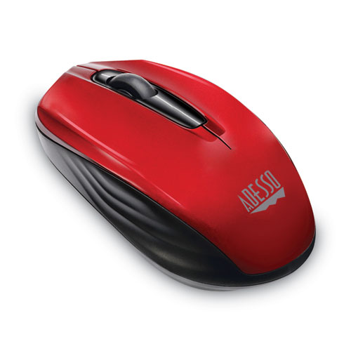Image of Adesso Imouse S50 Wireless Mini Mouse, 2.4 Ghz Frequency/33 Ft Wireless Range, Left/Right Hand Use, Red