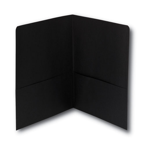 Image of Smead™ Two-Pocket Folder, Textured Paper, 100-Sheet Capacity, 11 X 8.5, Black, 25/Box