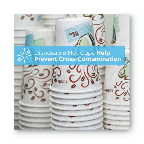 PerfecTouch Paper Hot Cups, 20 oz, Coffee Haze Design, 25/Pack