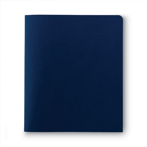 Two-Pocket Folder, Textured Paper, 100-Sheet Capacity, 11 x 8.5, Dark Blue, 25/Box