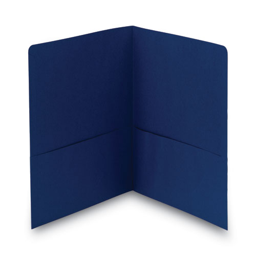 Image of Smead™ Two-Pocket Folder, Textured Paper, 100-Sheet Capacity, 11 X 8.5, Dark Blue, 25/Box